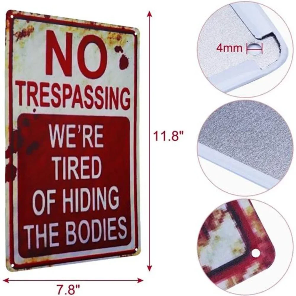 Halloween Decoration Retro Fashion Chic Funny‎ Metal Tin Sign No Trespassing